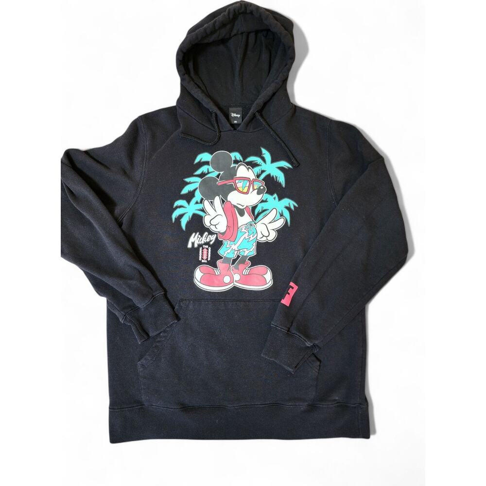 Disney‎ X NEFF Men's M Mickey Mouse Tropical Design Black Long Sleeve Hoodie